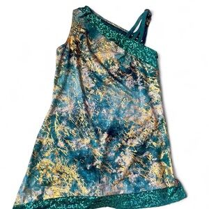 Elegant Green and Gold Women's Top